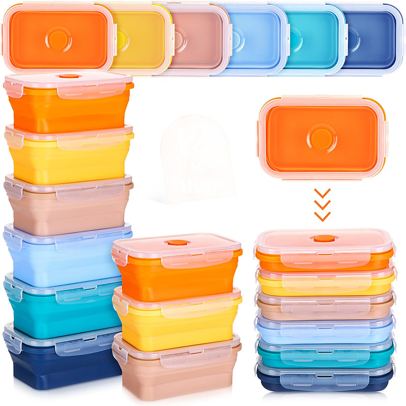 Food Storage Tupperware - Katlanabilir Gıda Saklama Kapları Silikon yemek