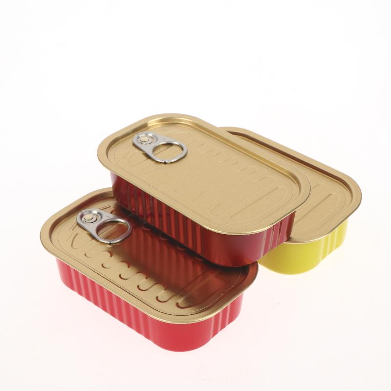 Food Storage Metal Box - 2 adet Metal Dikdörtgen Boş Mini