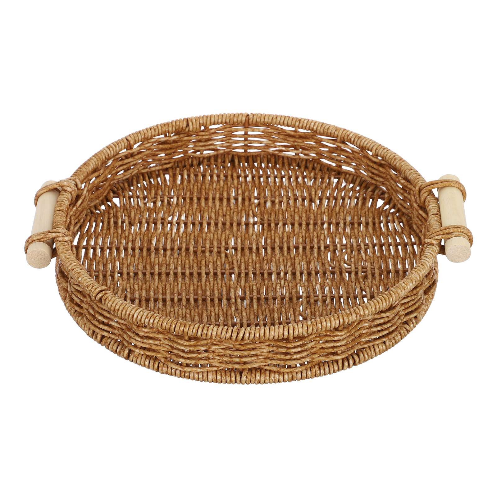 Storage Food Tray - İmitasyon Rattan Ekmek Sepeti 27Cm Yuvarlak
