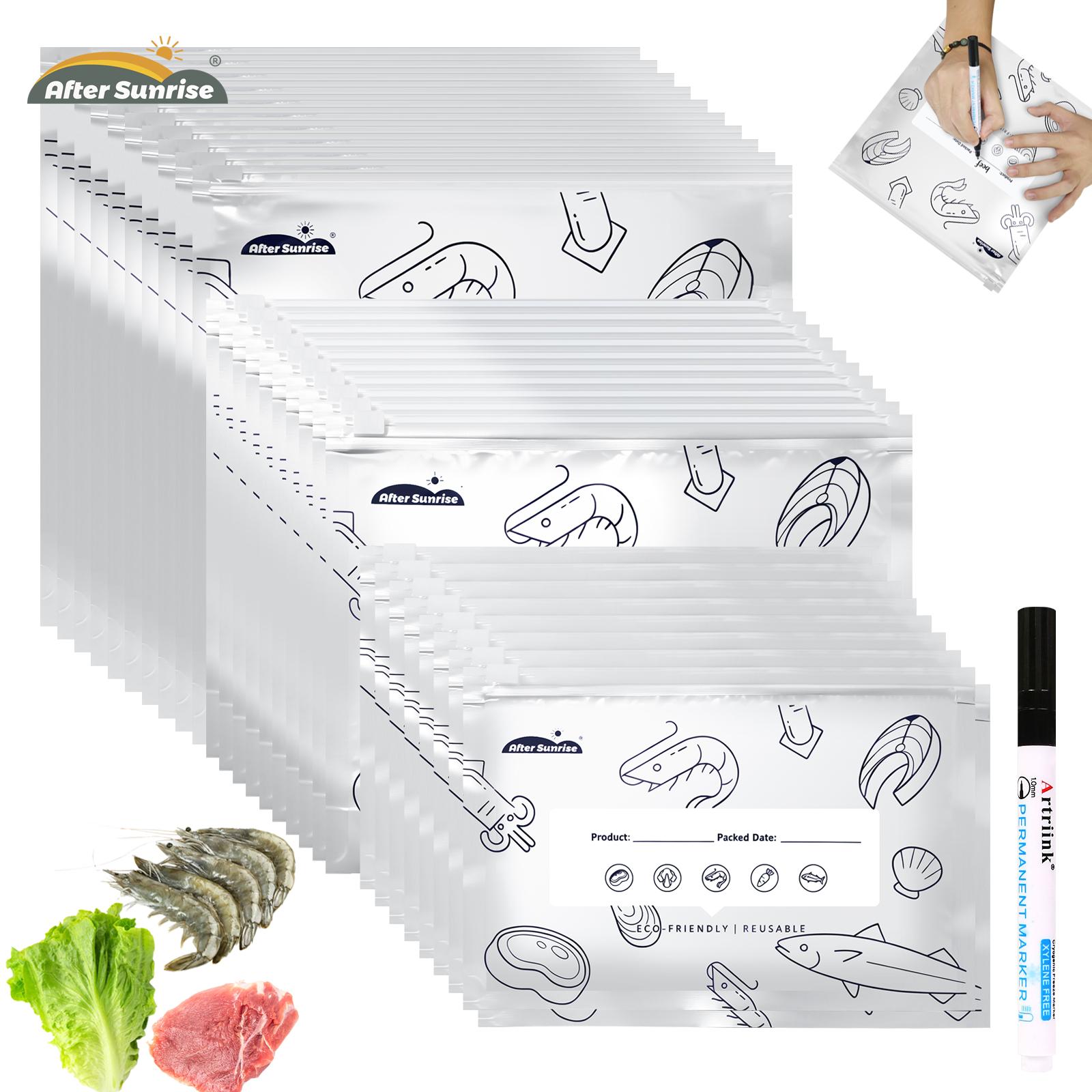 Food Storage Zipper - 【Soğutulmuş Gıdalar】Yeniden Kullanılabilir Alüminyum Folyo Kapatılabilir