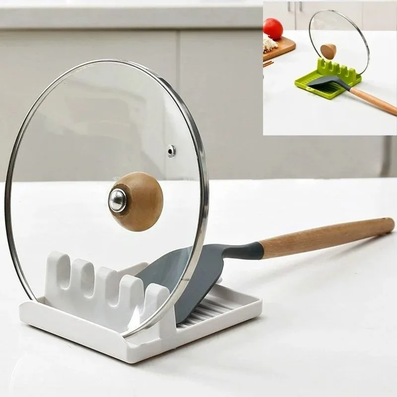 Food Storage With Lids - Tava kapağı tutucu kaşıkları destekler tencere