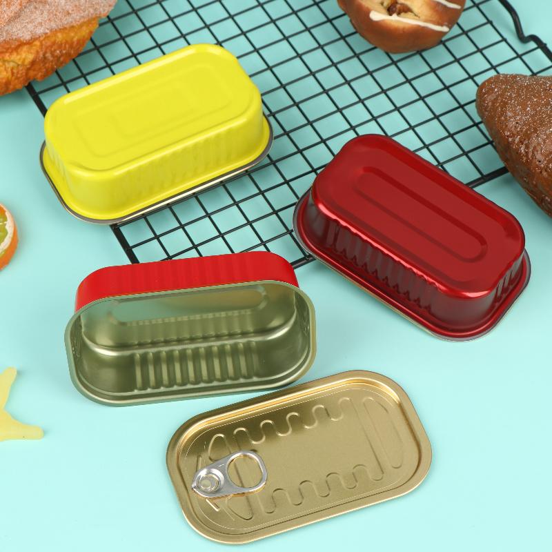 Food Storage With Lids - 2 adet dikdörtgen Mini mühürlü metal