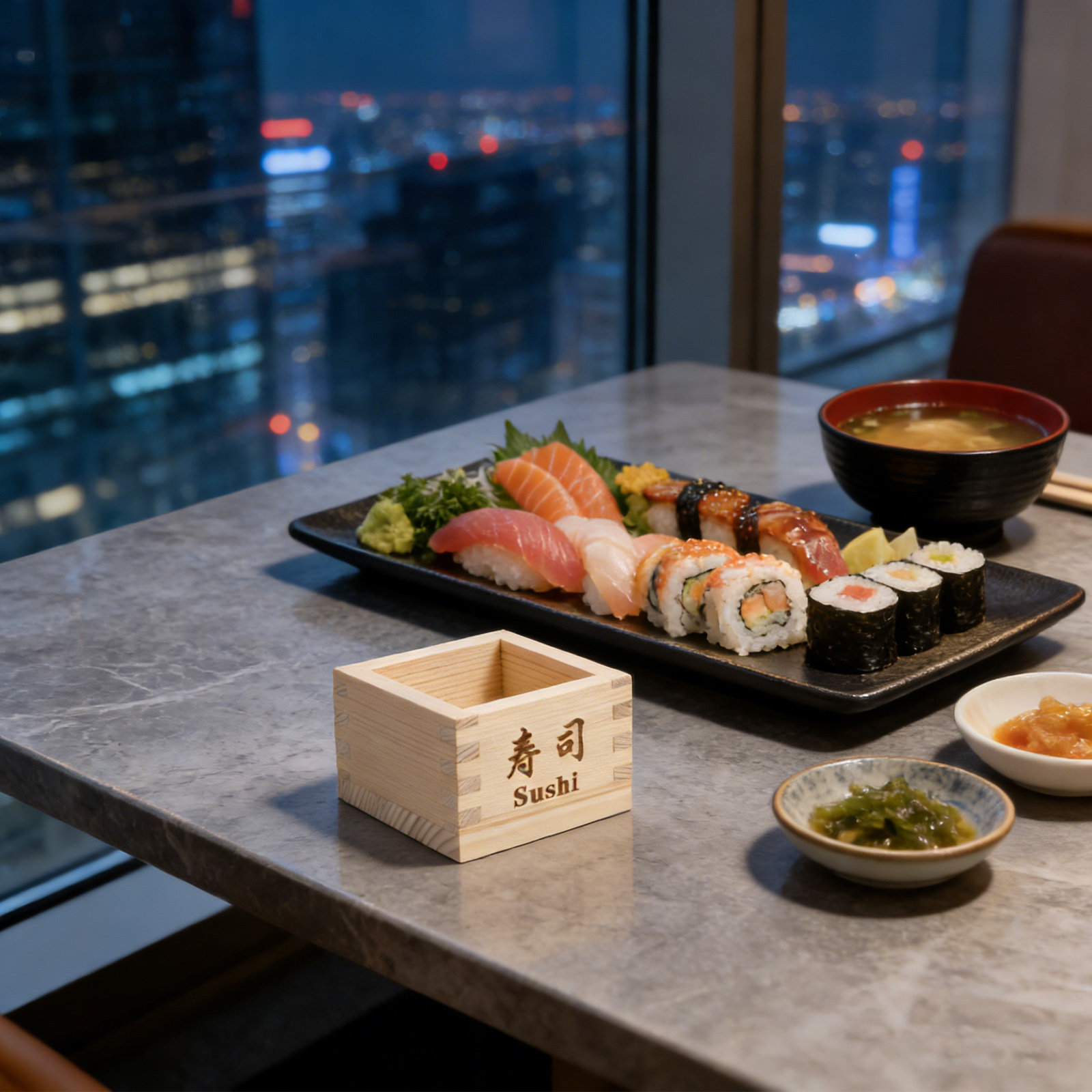 Storage Food Tray - Japon Masu Sake Kabı Ahşap Sake