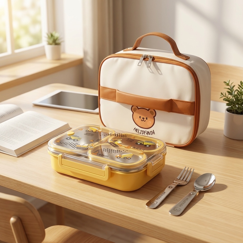 Food Storage Safe - 900ML Sevimli 304 Paslanmaz Çelik Bölmeli