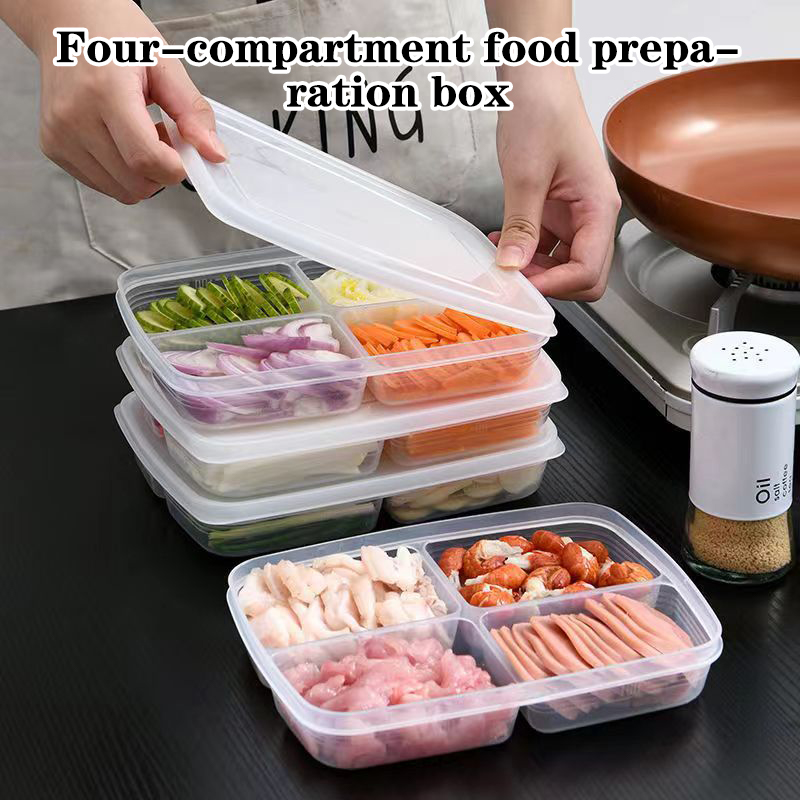 Food Storage Freezer - Yeni 【4 Bölmeli Plastik Saklama Kutusu