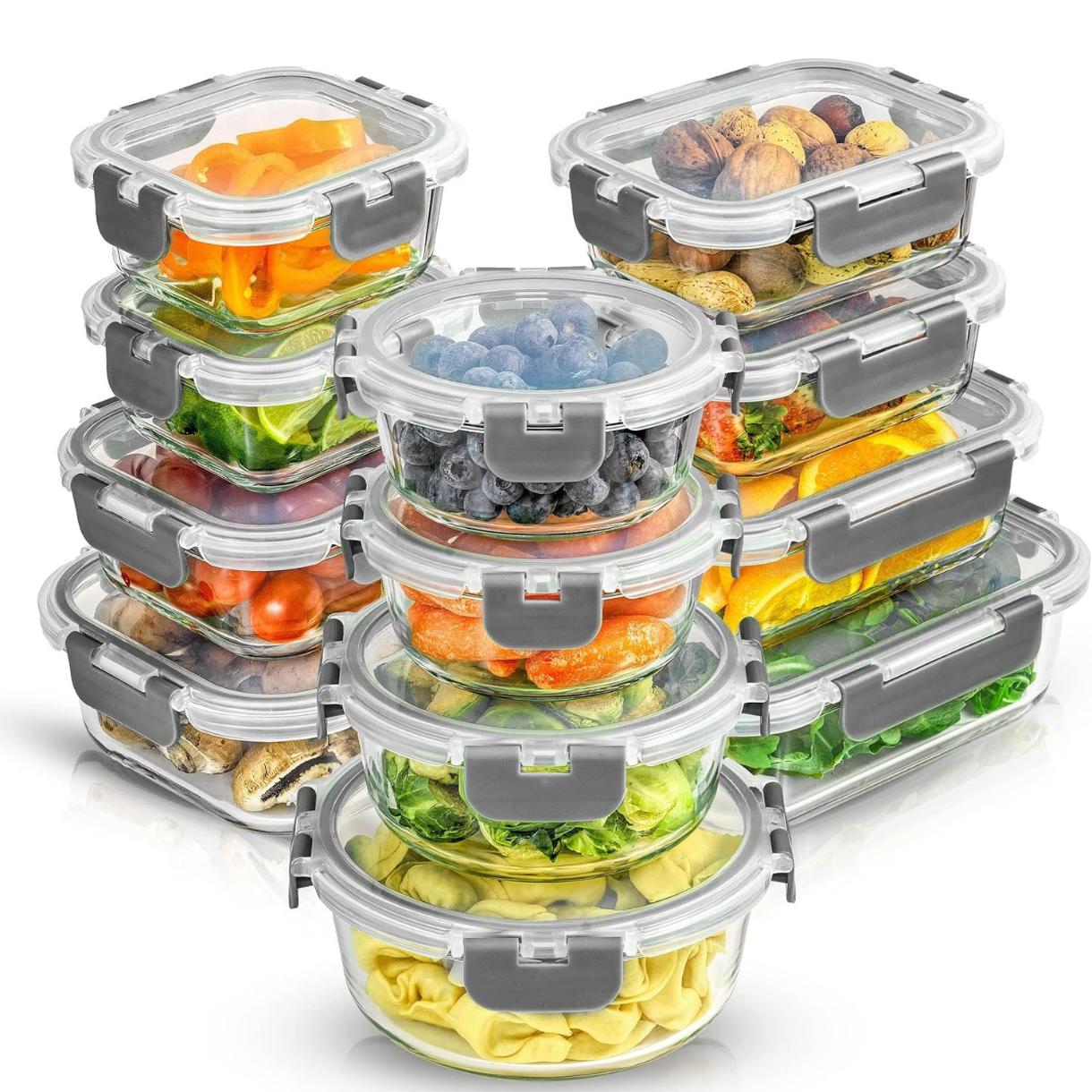 Food Storage Tupperware - 24 Parça Kapaklı Borosilikat Cam Saklama