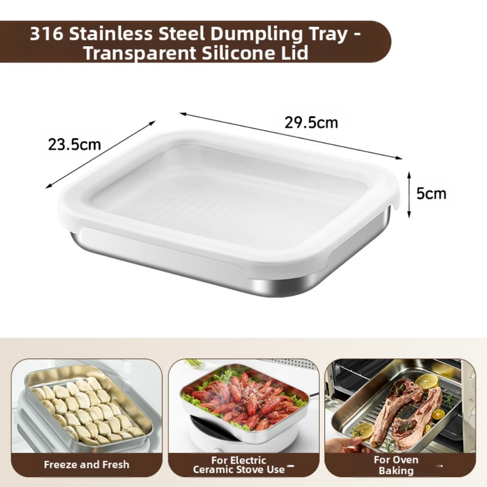 Food Storage Boxes With Lids - 316 Silikon Kapaklı Paslanmaz Çelik Gıda