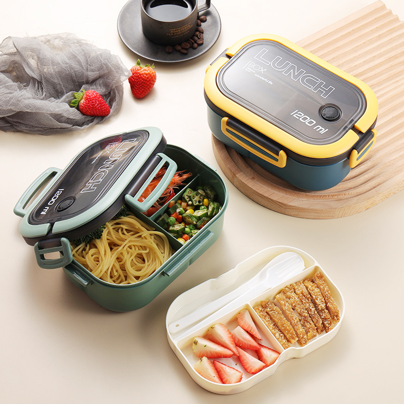 Food Storage Tupperware - Tek çift katmanlı yemek kabı taşınabilir