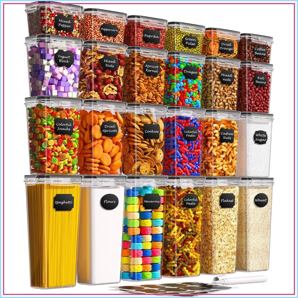 Food Storage With Lids - 24 Adet Hava Geçirmez Gıda Saklama