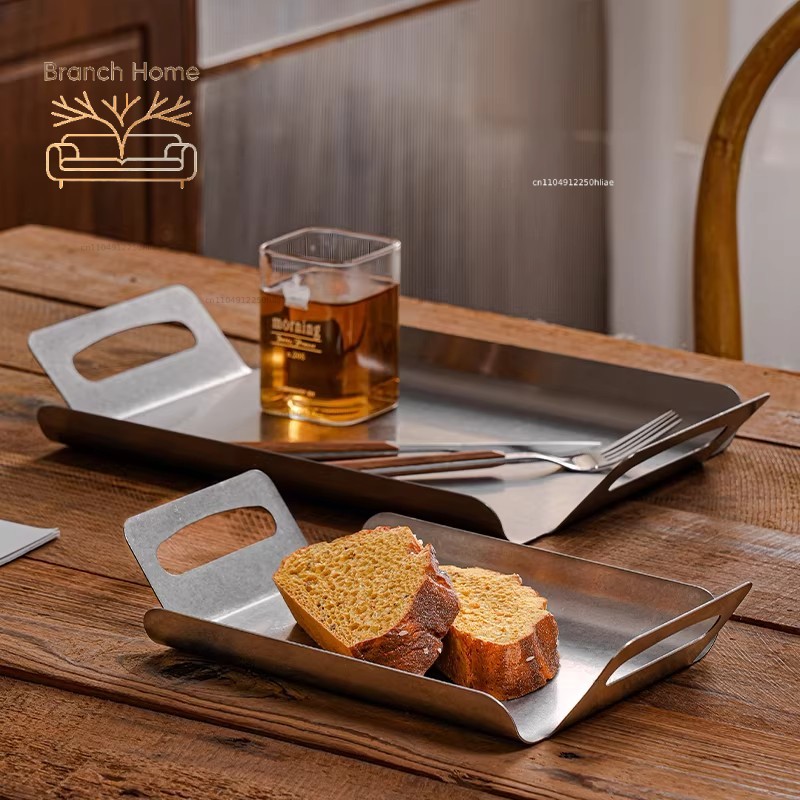 Food Storage In Restaurant - Endüstriyel Tarz Yaratıcılık Paslanmaz Çelik Tepsi