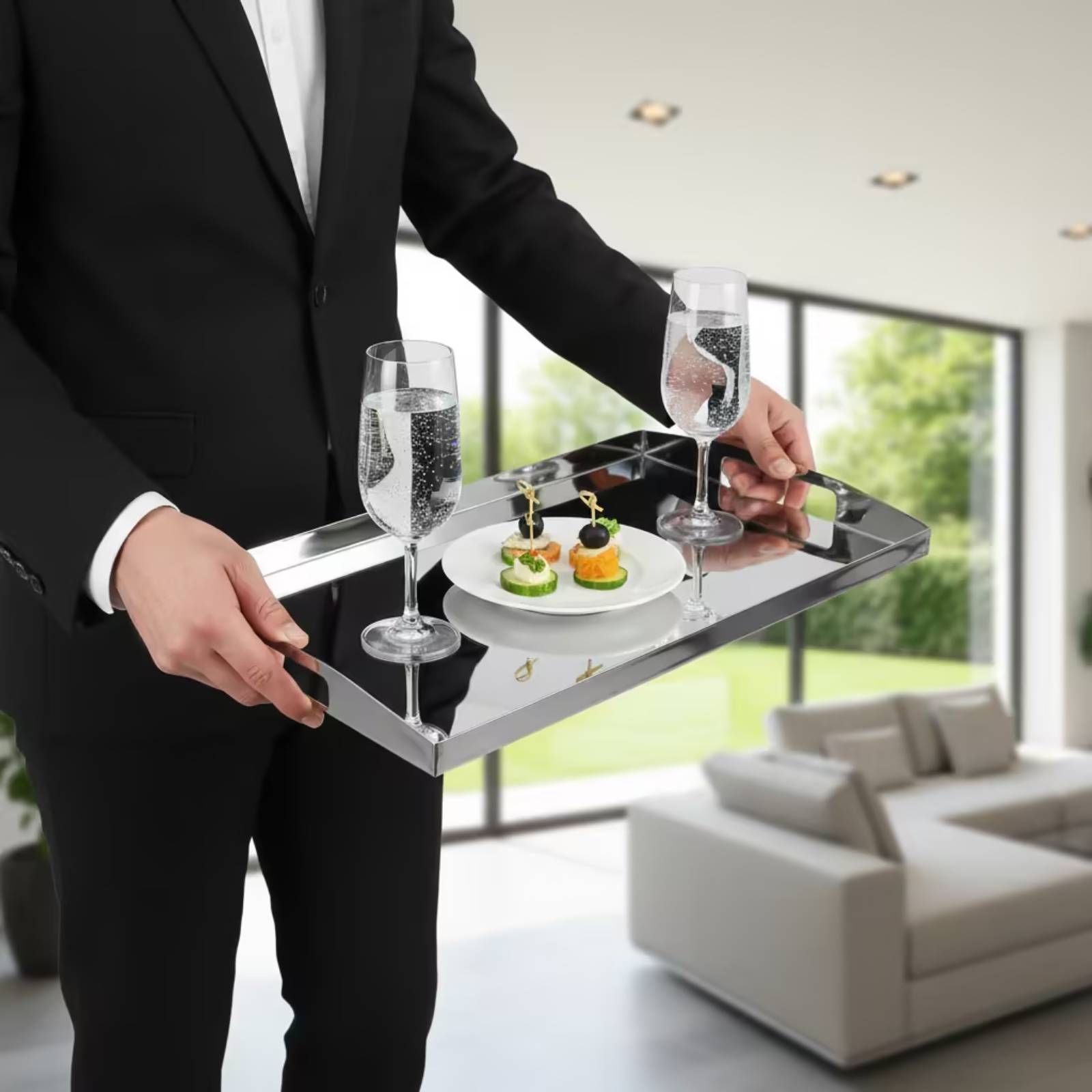 Paslanmaz Çelik Tepsi Gümüş Re - Storage Food Tray incelemesi ve fiyatı