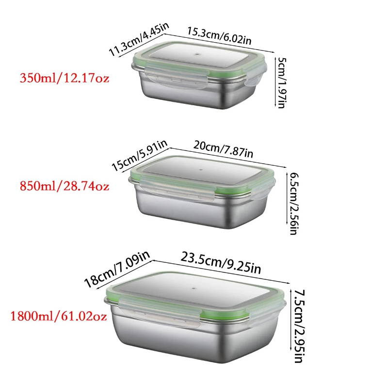 304 Paslanmaz Çelik Öğle Yemeğ - Food Storage Boxes With Lids incelemesi ve fiyatı