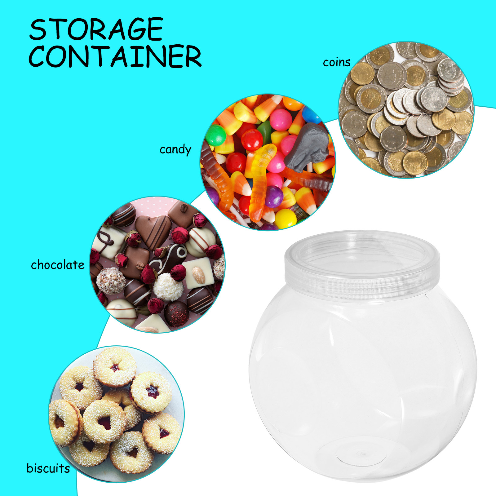 3 Adet Şeffaf Tatlı Kavanozu 1 - Food Storage With Lids incelemesi ve fiyatı