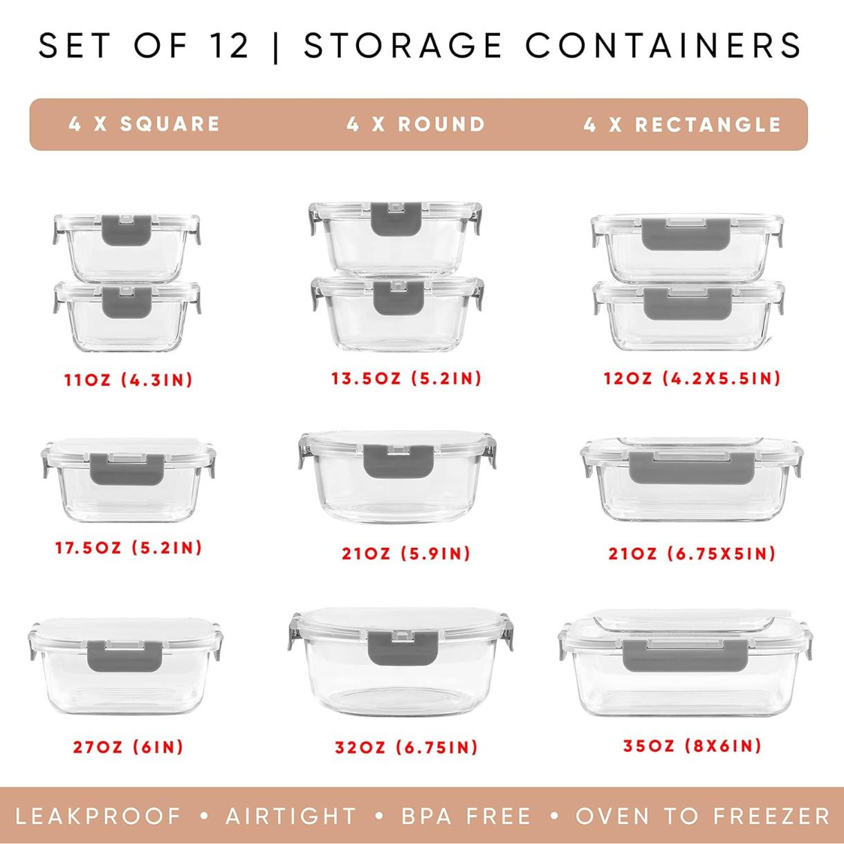 24 Parça Kapaklı Borosilikat C - Food Storage Tupperware incelemesi ve fiyatı