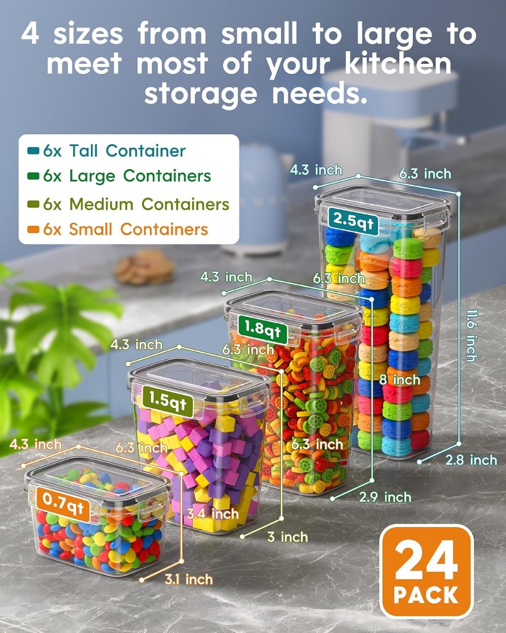 24 Adet Hava Geçirmez Gıda Sak - Food Storage With Lids incelemesi ve fiyatı